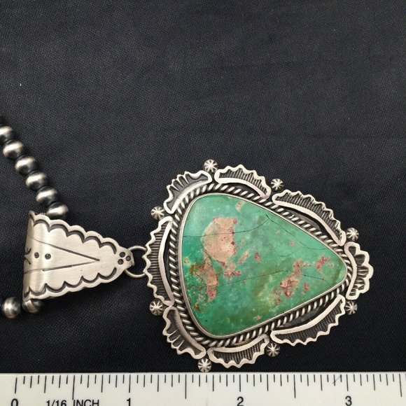 Navajo Sterling Silver Necklace Pendant Length 20 - Picture 9 of 12